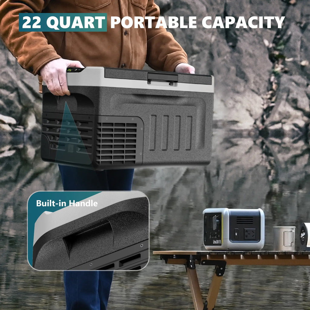 Portable Fridge Outdoor Freezer with 12/24V DC & 110-240V AC