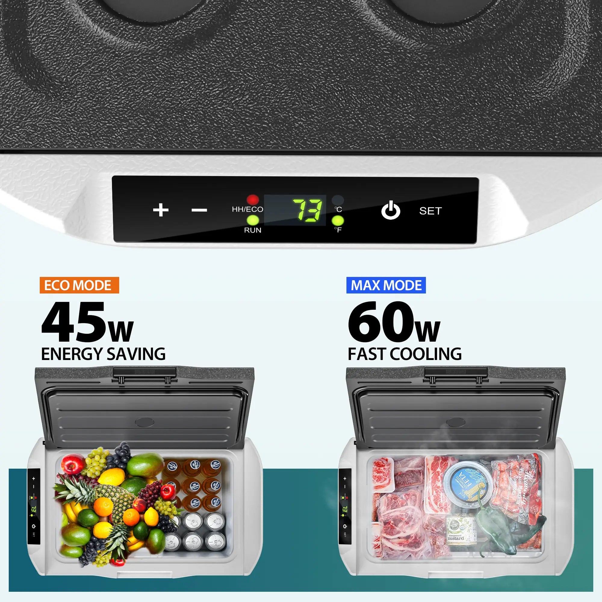 Portable Fridge Outdoor Freezer with 12/24V DC & 110-240V AC